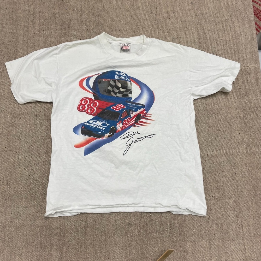 vintage‎ dale jarret 88 shirt mens large white 1990s nascar